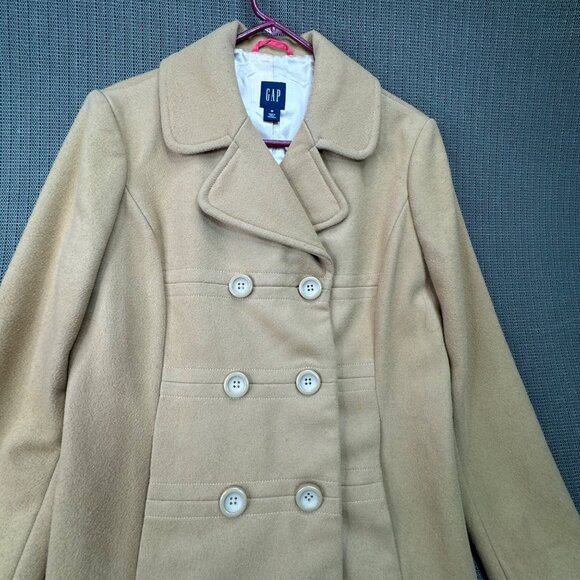 Gap Womens Double-Breasted Peacoat Tan Size Medium - Picture 7 of 8